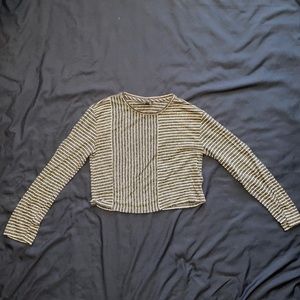 striped long sleeve crop top